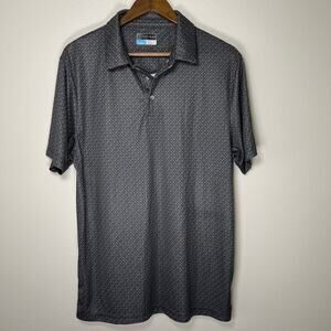 PGA Tour Men's Golf Pro Series Polo Shirt Gray Collared Performance Shirt Size L